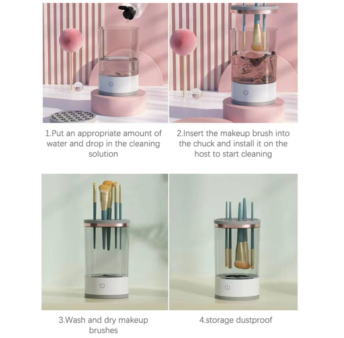 USB Electric Makeup Brush Cleaner – Portable & Automatic